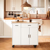 SoBuy FKW126-WN Carrello da Cucina su Ruote, Isola da Cucina, Carrello di Servizio, Mobile Buffet con Armadietto, 2 Cassetti, 2 Ante, Porta Strofinaccio, 105x46x92 cm