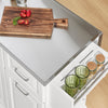 SoBuy FKW128-ST Isola Cucina su Ruote con Piano di Lavoro Estendibile, Mobiletto Salvaspazio, Carrello da Cucina con Ruote, con Due Cassetti e Ripiano Regolabile 130 x 46/71 x 91cm Bianco