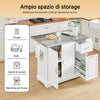 SoBuy FKW128-ST Isola Cucina su Ruote con Piano di Lavoro Estendibile, Mobiletto Salvaspazio, Carrello da Cucina con Ruote, con Due Cassetti e Ripiano Regolabile 130 x 46/71 x 91cm Bianco
