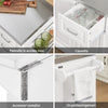 SoBuy FKW128-ST Isola Cucina su Ruote con Piano di Lavoro Estendibile, Mobiletto Salvaspazio, Carrello da Cucina con Ruote, con Due Cassetti e Ripiano Regolabile 130 x 46/71 x 91cm Bianco