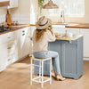 SoBuy FKW129-HG, Isola cucina con piano ribaltabile e ruote nascoste 115x68,7x91 cm | Carrello cucina con 2 cassetti, ripiani regolabili e portasciugamani, 98 kg, MDF/PB, per cucina e terrazza