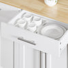 SoBuy FKW129-WN Carrello Cucina con Ruote, Isola Cucina con Piano di Lavoro Estensibile in Legno, 2 Cassetti e Ripiani Regolabili Mobile Salvaspazio per Mobili da Cucina, Bianco, L113 x P91 x H(44-69)