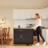 SoBuy FKW133-SCH, Carrello cucina con ruote bloccabili e 3 ripiani 99x40x84,3 cm | Mobile cucina con ampio piano in legno, portata 75 kg, cassetto e mobiletto a 2 ante, MDF/PB, per la cucina
