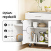 SoBuy FKW133-WN Isola Cucina con Ruote – Carrello Cucina Salvaspazio con Cassetto e Ripiano Regolabile – Mobiletto Cucina con Piano di Lavoro, da Pranzo o per Penisola Cucina, Bianco 99x40x85 cm