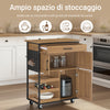 SoBuy FKW134-N Mobile Cucina Salvaspazio con Ruote Carrello Cucina con Cassetti e Portabottiglie, Mobiletto Credenza credenza cucina per Cucina o Sala da Pranzo Vintage Marrone 67x88x37cm