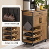 SoBuy FKW134-N Mobile Cucina Salvaspazio con Ruote Carrello Cucina con Cassetti e Portabottiglie, Mobiletto Credenza credenza cucina per Cucina o Sala da Pranzo Vintage Marrone 67x88x37cm