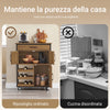 SoBuy FKW134-N Mobile Cucina Salvaspazio con Ruote Carrello Cucina con Cassetti e Portabottiglie, Mobiletto Credenza credenza cucina per Cucina o Sala da Pranzo Vintage Marrone 67x88x37cm