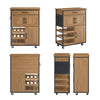 SoBuy FKW134-N Mobile Cucina Salvaspazio con Ruote Carrello Cucina con Cassetti e Portabottiglie, Mobiletto Credenza credenza cucina per Cucina o Sala da Pranzo Vintage Marrone 67x88x37cm