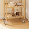 SoBuy FKW135-N Carrello da Cucina in Bambù Carbonizzato – Carrello Cucina in Legno con Ruote, Antibatterico, Resistente all’Umidità, Inodore, Ideale per Cucina, Sala da Pranzo e Casa 58×40×86 cm