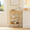SoBuy FKW135-N Carrello da Cucina in Bambù Carbonizzato – Carrello Cucina in Legno con Ruote, Antibatterico, Resistente all’Umidità, Inodore, Ideale per Cucina, Sala da Pranzo e Casa 58×40×86 cm