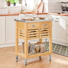 SoBuy Carrello in bambù 73x46x93cm FKW40-N