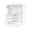 SoBuy FKW45-E-WN, carrello cucina con prese, 75x37,6x86,5 cm, cucina e caffè | Mobile cucina salvaspazio con portabottiglie e piedini intercambiabili, carrello cucina con ruote e piano , MDF/PB