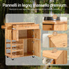 SoBuy FKW45-N, Mobile Cucina Salvaspazio in Legno Massello con Ruote – Carrello Cucina con Cassetti e Portabottiglie, Mobiletto Credenza per Cucina o Sala da Pranzo Colore Naturale 66×38×86 cm
