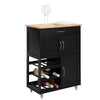 SoBuy FKW45-SCH Mobile Cucina Salvaspazio con Ruote Carrello Cucina con Cassetti e Portabottiglie, Mobiletto Credenza credenza cucina per Cucina o Sala da Pranzo, Nero 67x38x86cm