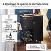 SoBuy FKW45-SCH Mobile Cucina Salvaspazio con Ruote Carrello Cucina con Cassetti e Portabottiglie, Mobiletto Credenza credenza cucina per Cucina o Sala da Pranzo, Nero 67x38x86cm
