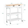 SoBuy Carrello da cucina bianco con cassetti 84x39x89cm FKW68-WN