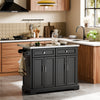 SoBuy Credenza cucina nera con piano in acciaio 115x71x92cm FKW71-II-SCH