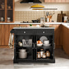 SoBuy Credenza cucina nera con piano in acciaio 115x71x92cm FKW71-II-SCH