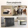 SoBuy Credenza cucina nera con piano in acciaio 115x71x92cm FKW71-II-SCH