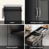 SoBuy Credenza cucina nera con piano in acciaio 115x71x92cm FKW71-II-SCH