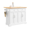 SoBuy FKW71-III-WN Carrello Cucina con Ruote, Isola Cucina con Piano di Lavoro Estensibile, 2 Cassetti e Ripiani Regolabili Mobile Salvaspazio per Mobili da Cucina, Bianco, 115 x (46-71) x 92 cm