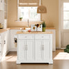 SoBuy FKW71-III-WN Carrello Cucina con Ruote, Isola Cucina con Piano di Lavoro Estensibile, 2 Cassetti e Ripiani Regolabili Mobile Salvaspazio per Mobili da Cucina, Bianco, 115 x (46-71) x 92 cm