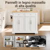 SoBuy FKW71-III-WN Carrello Cucina con Ruote, Isola Cucina con Piano di Lavoro Estensibile, 2 Cassetti e Ripiani Regolabili Mobile Salvaspazio per Mobili da Cucina, Bianco, 115 x (46-71) x 92 cm