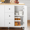 SoBuy Credenza con ruote in pino 116x45x92cm FKW96-II-WN