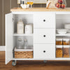 SoBuy Credenza con ruote in pino 116x45x92cm FKW96-II-WN