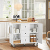 SoBuy Credenza con ruote in pino 116x45x92cm FKW96-II-WN