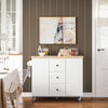 SoBuy Credenza con ruote in pino 116x45x92cm FKW96-II-WN