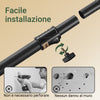 SoBuy FRG109-II-SCH Appendiabiti Telescopico, Stand Appendiabiti Robusto, Guardaroba Aperto Regolabile con Barre Appendiabiti per Camera da Letto, Cabina Armadio, Nero