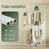 SoBuy FRG109-II-W Telescopic Appendiabiti da Terra, Robusto Stand Appendiabiti con Aste, Armadio Aperto Regolabile per Camera da Letto, Porta Abiti Bianco