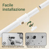 SoBuy FRG109-II-W Telescopic Appendiabiti da Terra, Robusto Stand Appendiabiti con Aste, Armadio Aperto Regolabile per Camera da Letto, Porta Abiti Bianco