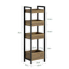 SoBuy FRG226-H-F Mobiletto Bagno Salvaspazio Stretto con 4 Ripiani - Mobile Bagno Salvaspazio Design Industriale 20 cm Larghezza Scaffale per WC e Lavanderia in Legno e Metallo