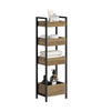 SoBuy FRG226-H-F Mobiletto Bagno Salvaspazio Stretto con 4 Ripiani - Mobile Bagno Salvaspazio Design Industriale 20 cm Larghezza Scaffale per WC e Lavanderia in Legno e Metallo