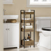 SoBuy FRG226-H-F Mobiletto Bagno Salvaspazio Stretto con 4 Ripiani - Mobile Bagno Salvaspazio Design Industriale 20 cm Larghezza Scaffale per WC e Lavanderia in Legno e Metallo