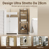 SoBuy FRG226-H-F Mobiletto Bagno Salvaspazio Stretto con 4 Ripiani - Mobile Bagno Salvaspazio Design Industriale 20 cm Larghezza Scaffale per WC e Lavanderia in Legno e Metallo