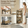 SoBuy FRG226-H-F Mobiletto Bagno Salvaspazio Stretto con 4 Ripiani - Mobile Bagno Salvaspazio Design Industriale 20 cm Larghezza Scaffale per WC e Lavanderia in Legno e Metallo