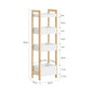 SoBuy FRG226-H-WN, Mobiletto Bagno Salvaspazio Stretto con 4 Ripiani - Mobile Bagno Salvaspazio 20 cm Larghezza Scaffale per WC e Lavanderia in Legno Bianco et Naturale