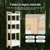 SoBuy FRG226-H-WN, Mobiletto Bagno Salvaspazio Stretto con 4 Ripiani - Mobile Bagno Salvaspazio 20 cm Larghezza Scaffale per WC e Lavanderia in Legno Bianco et Naturale