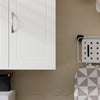 SoBuy FRG231-L-W Pensile Bagno Sospeso Mobiletto da Parete con Ripiano Regolabile e Anta Armadietto Salvaspazio per Bagno, Cucina o Lavanderia Bianco 90x30x60 cm