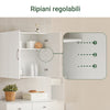 SoBuy FRG231-W Armadietto pensile da bagno Mobile da parete per il cucina con due ante bianco L60*P30*A60 cm