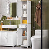SoBuy FRG236-WN Mobile Colonna Bagno Salvaspazio Armadio Alto con 2 Ante, 1 Cassetto e Ripiano Aperto Mobiletto Bagno per Lavanderia WC o Cucina 32x170x30cm