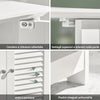 SoBuy FRG237-II-W Mobile Sottolavabo per Bagno, Mobiletto Bagno con Mensole Regolabili, Mobile Base per Lavabo in MDF, Antimuffa con Porta a Lamelle, per lavabo a terra, Bianco, 60x58x35cm