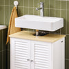 SoBuy FRG237-WN Mobile Base per lavabo con 2 Ante in Stile tapparelle,Bianco-Naturale,L60*P35*A59cm