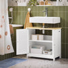 SoBuy FRG237-WN Mobile Base per lavabo con 2 Ante in Stile tapparelle,Bianco-Naturale,L60*P35*A59cm