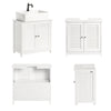 SoBuy FRG237-W Mobile Sottolavabo per Bagno, Mobiletto Bagno con Mensole Regolabili, Mobile Base per Lavabo in MDF, Antimuffa con Porta a Lamelle, per lavabo a muro, Bianco, 60x58x35cm