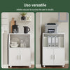 SoBuy FRG241-W Mobile Cucina Salvaspazio con Ante e Ripiano Regolabile – Carrello con Ruote Compatto per Microonde, Stampa o Caffè – Credenza Cucina Moderna Bianca 92x59x40 cm