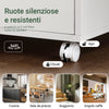 SoBuy FRG241-W Mobile Cucina Salvaspazio con Ante e Ripiano Regolabile – Carrello con Ruote Compatto per Microonde, Stampa o Caffè – Credenza Cucina Moderna Bianca 92x59x40 cm